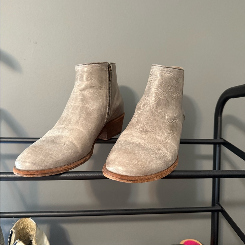 Frye Gray Ankle Booties with Sleek Silhouette